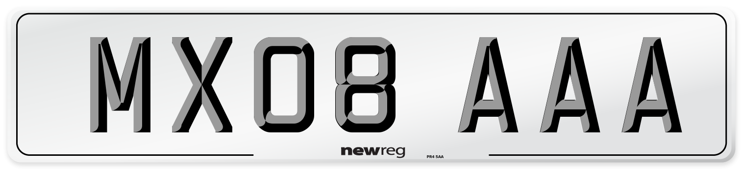 MX08 AAA Number Plate from New Reg